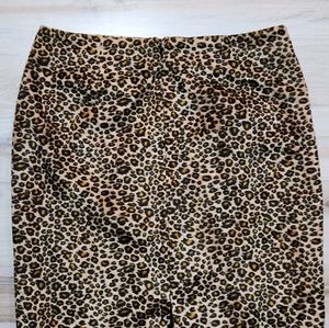 Vintage Y2K Vivienne Tam Leopard Print Faux Fur Pencil Skirt